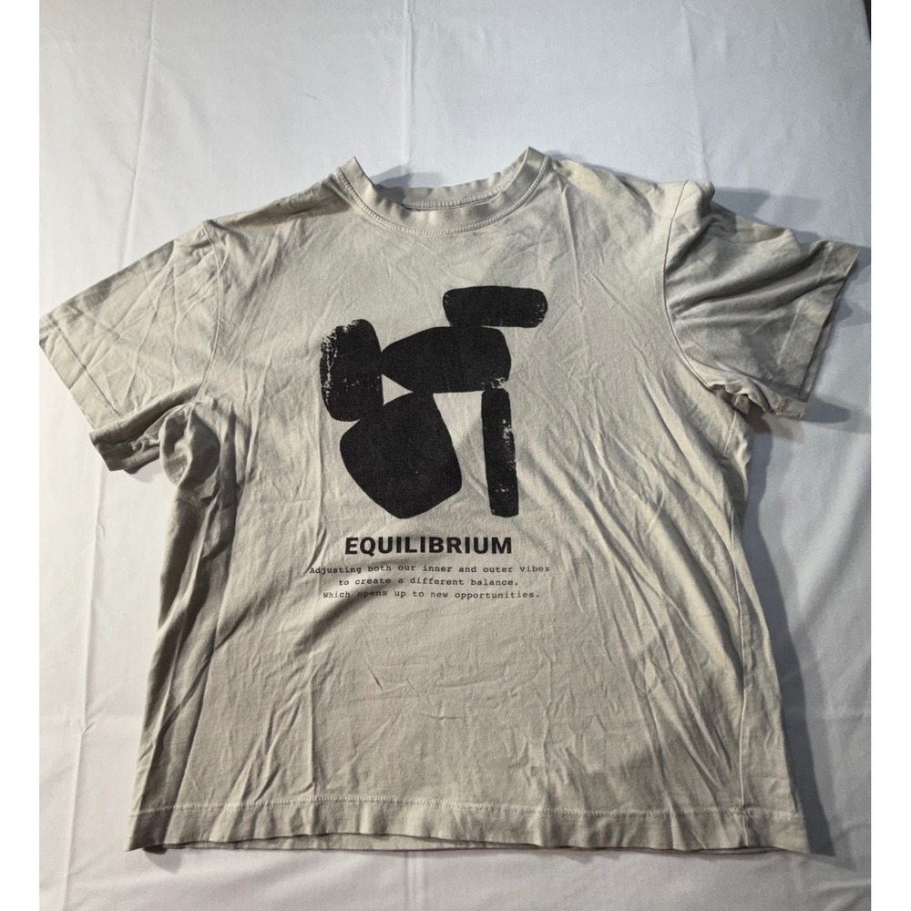 Max Urban Equilibrium Graphic T-Shirt Gray Regular Fit Large Short Sleeve Tee